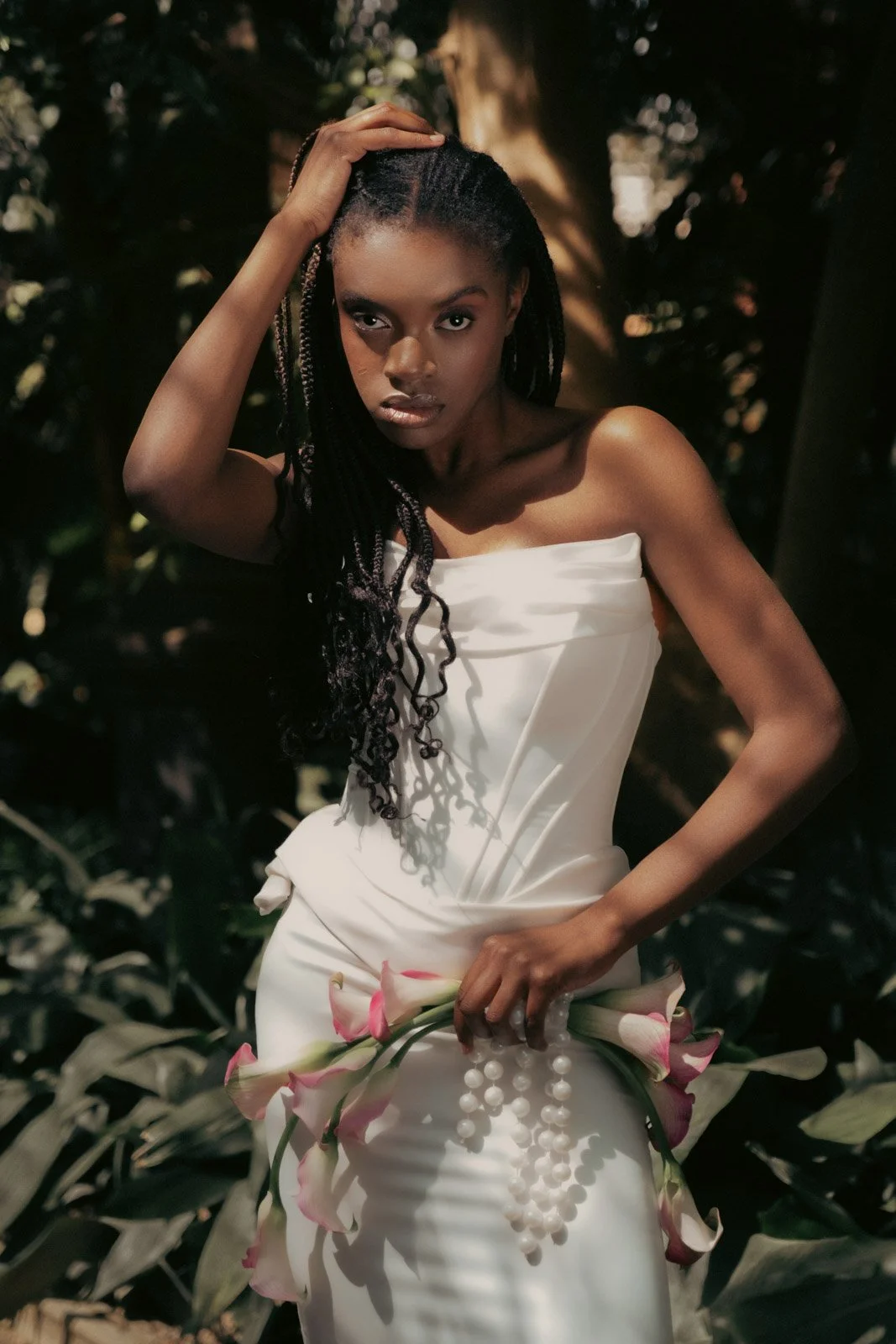 Dramatic couture bridal portrait inspired by luxury wedding fashion