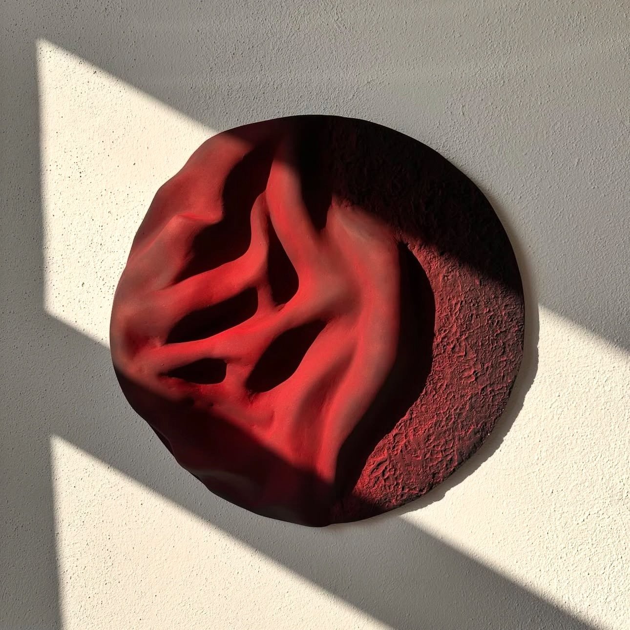 Contemporary round textured wall artwork