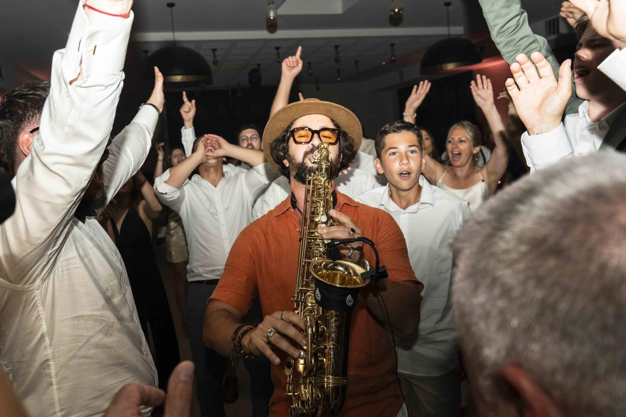 Rafa Digraz saxophone performance at luxury wedding