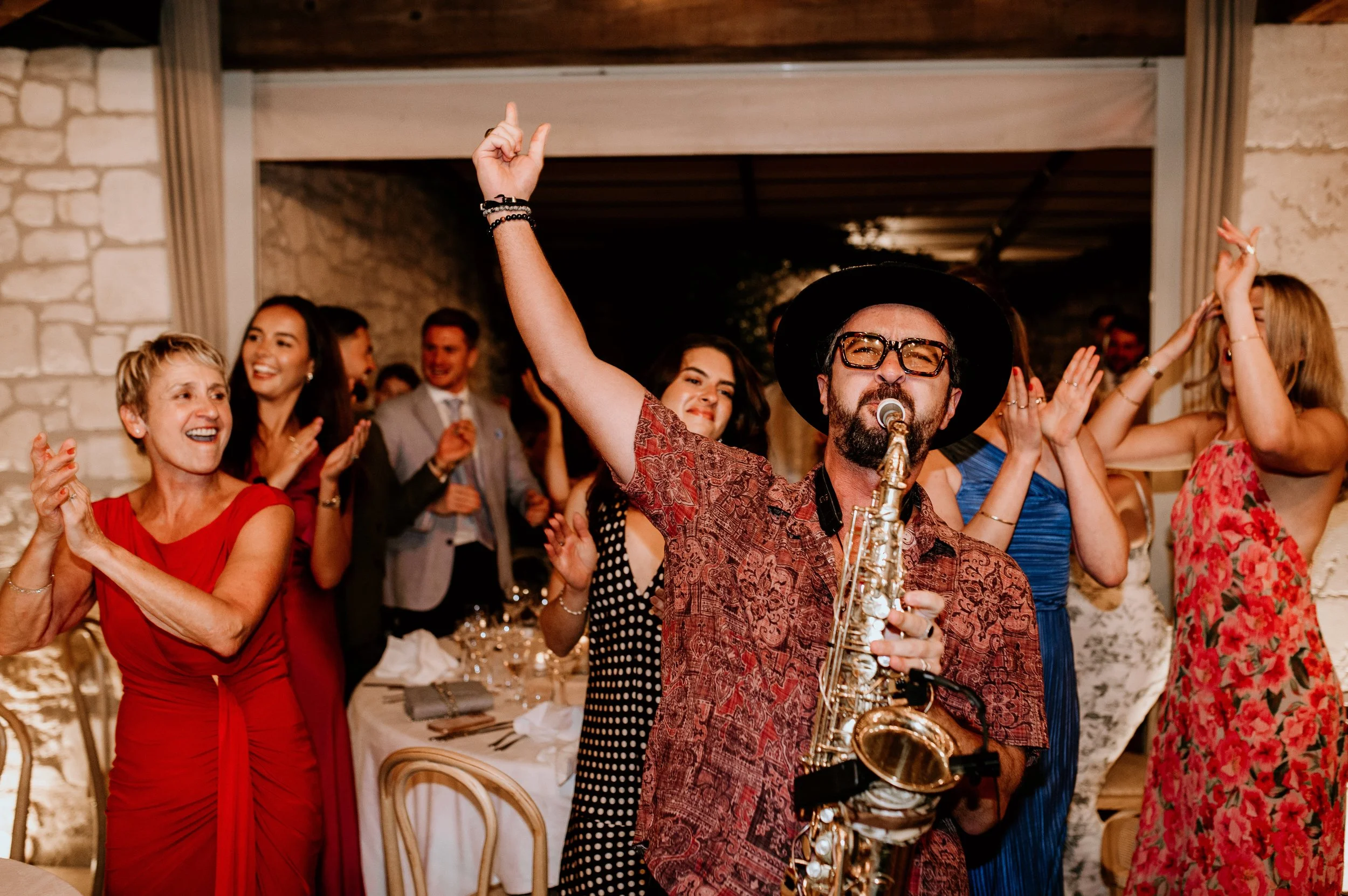 Rafa Digraz saxophone performance at luxury wedding