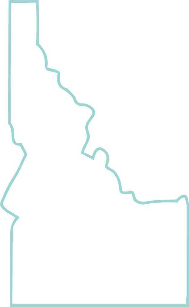 Outline map of the state of Idaho.