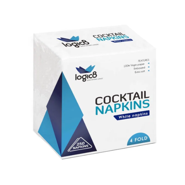 Logic8 White 2ply Cocktail Napkin (16 x 250's)