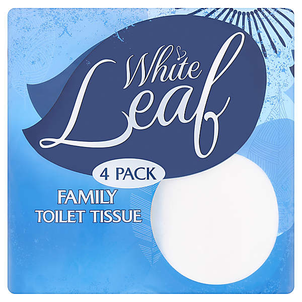 White Leaf Family Toilet Tissue 2 Ply 4 Pack