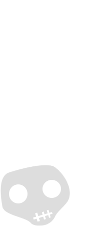 A stylized logo with a small skull, set against a black background, with a copyright symbol.