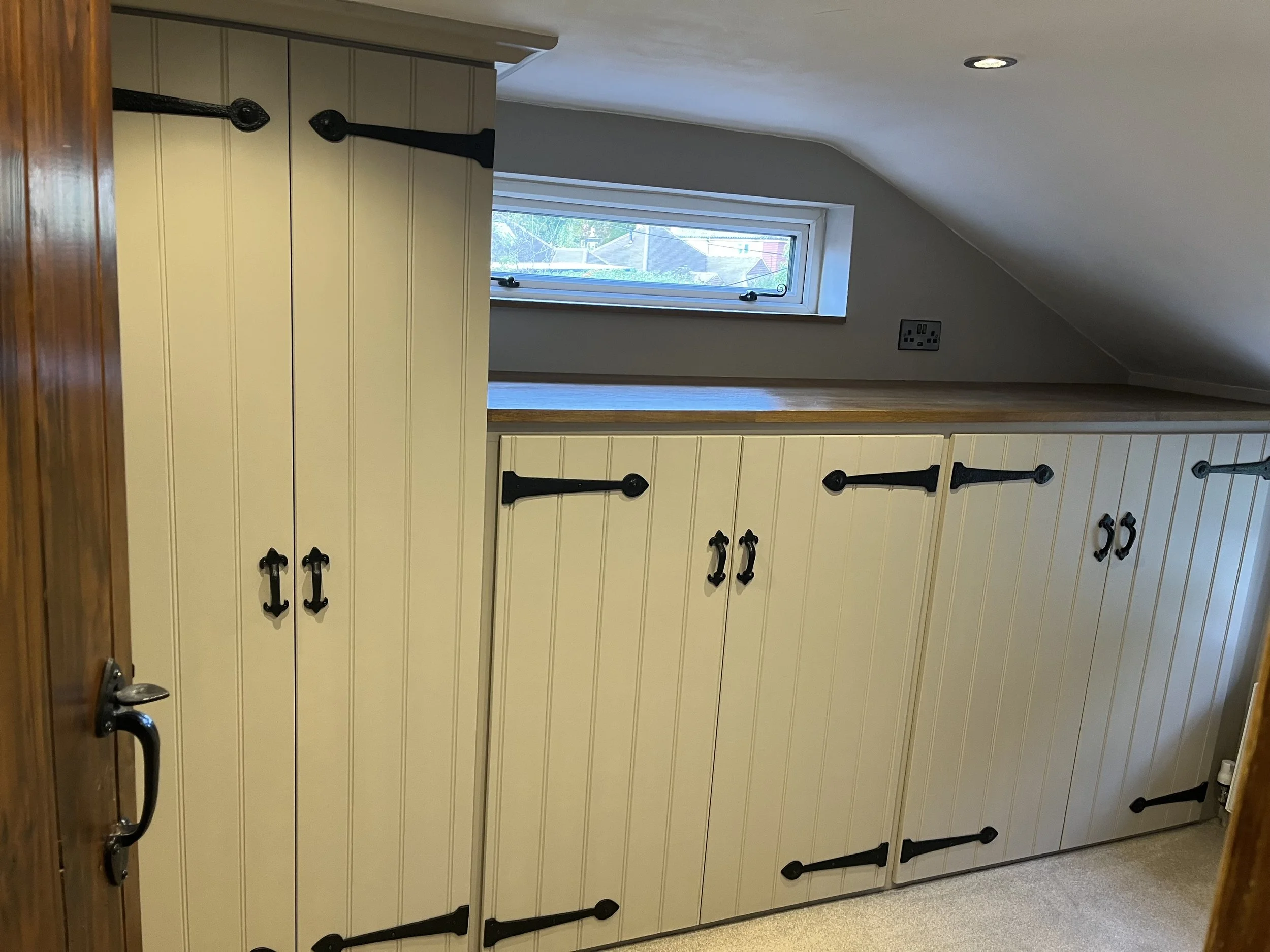 Bespoke Handcrafted and Painted, Wooden Dressing Room Wardrobes.