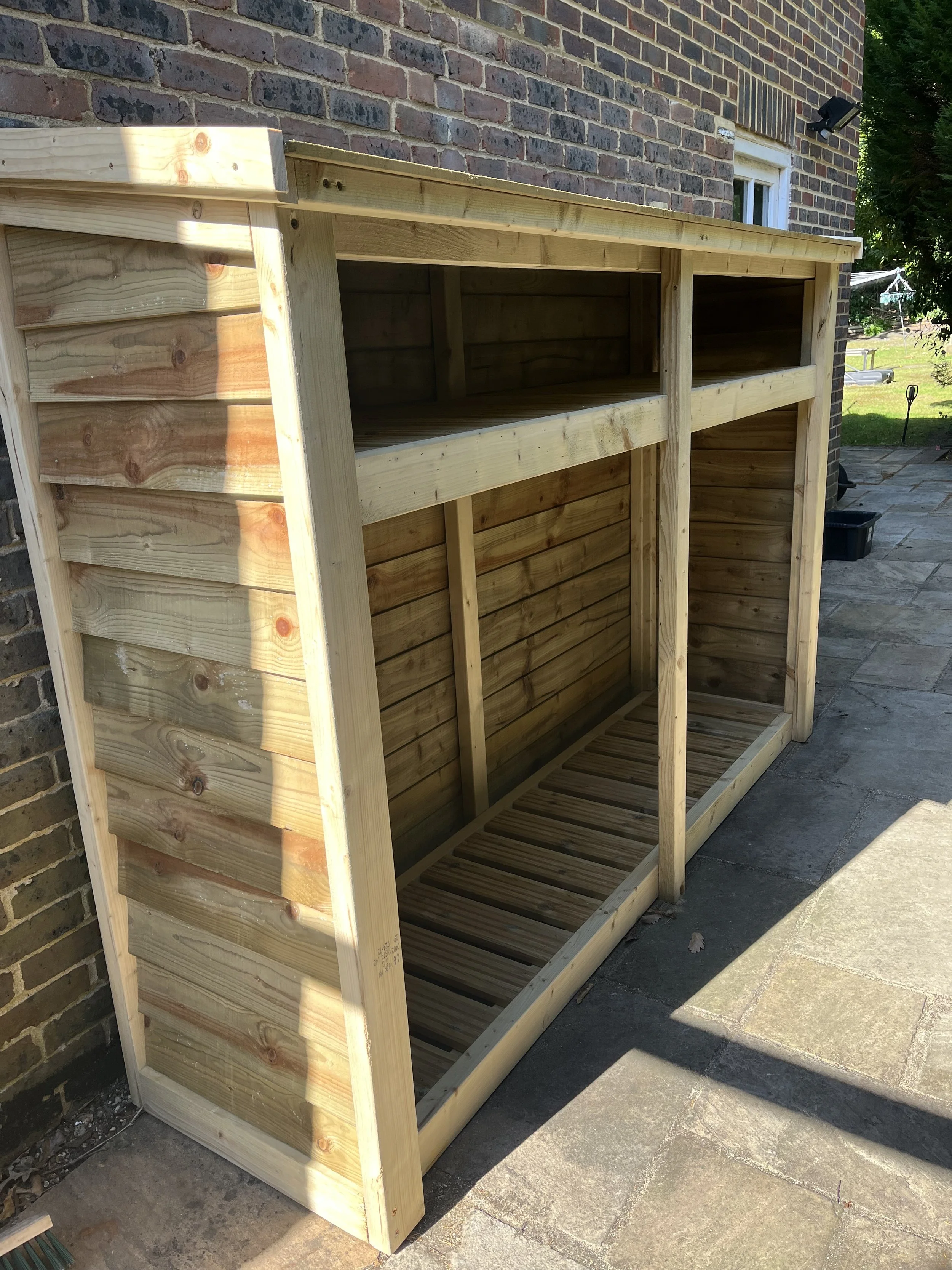 Bespoke Handcrafted Wooden Log Store, made from heavy duty timber to give long lasting strength and weather protection!