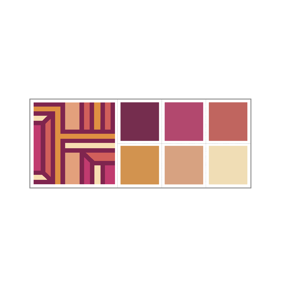 Close-up detail of pink, orange, peach and burgundy colours