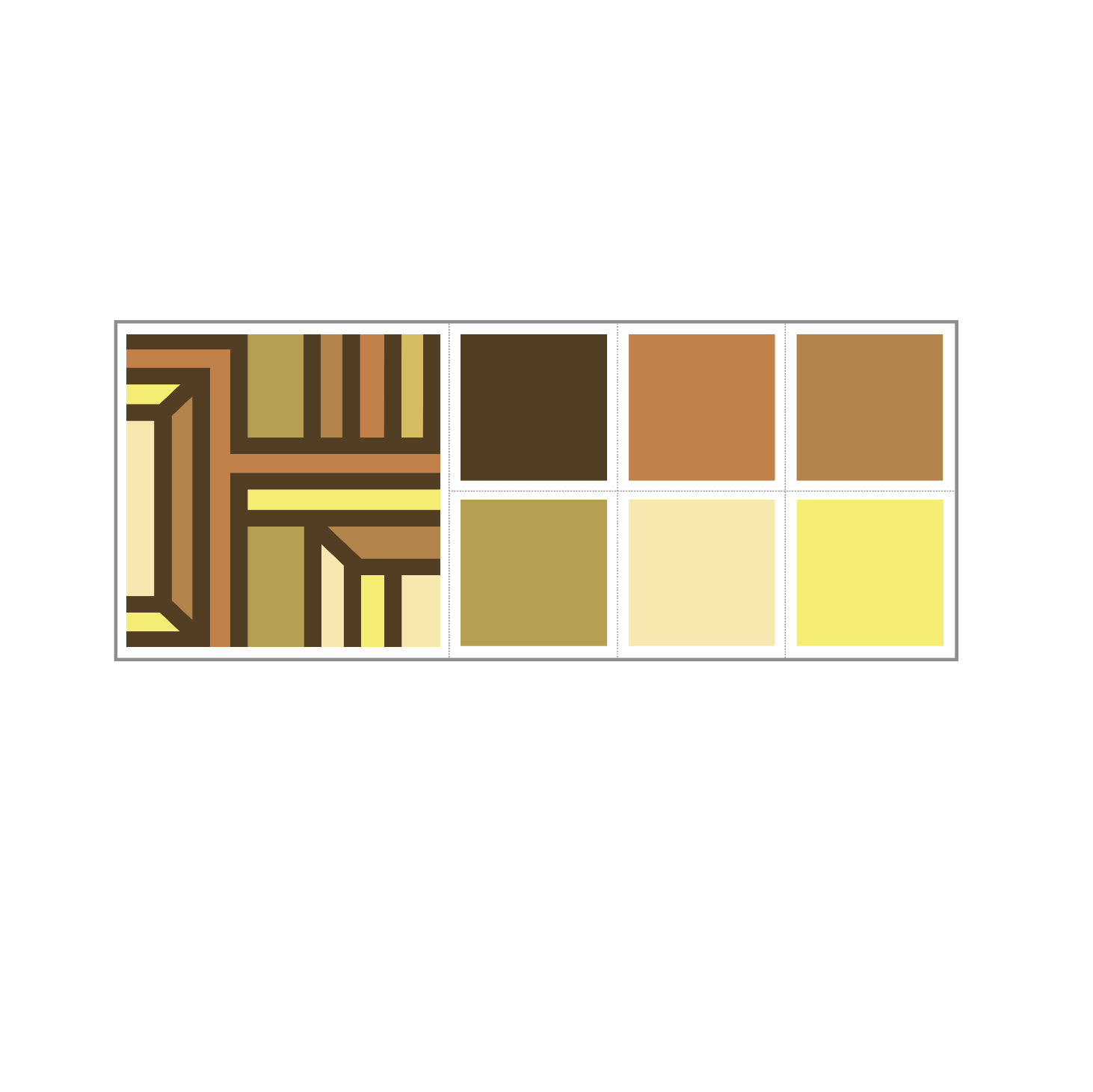 Close-up detail of cream, yellow and ochre colours