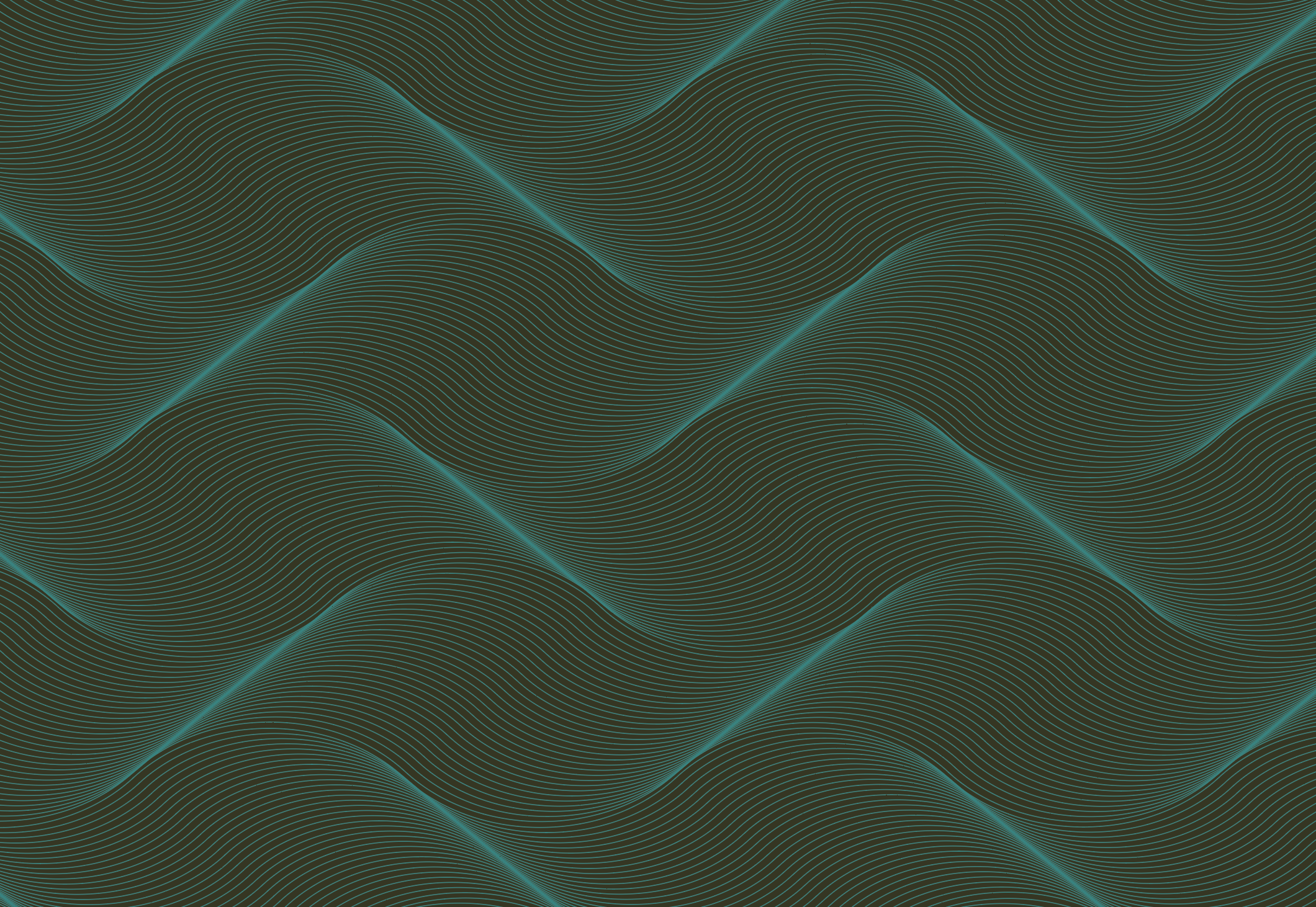 Digital abstract background with wavy, parallel lines in shades of teal and black.