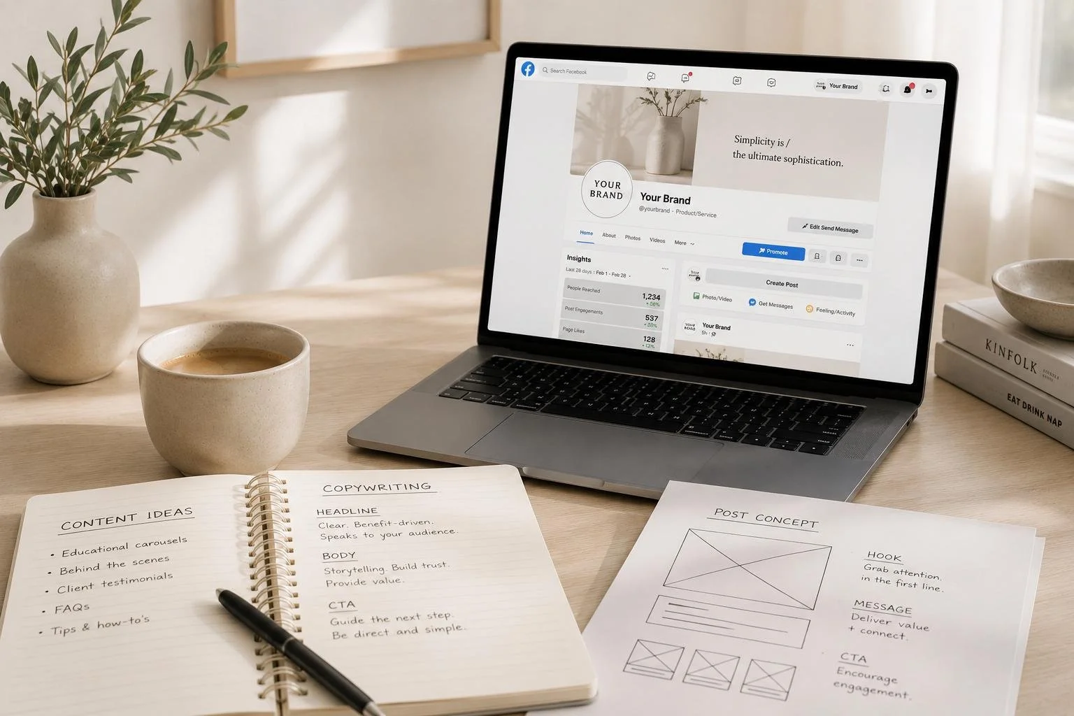 Website content and social media support for businesses