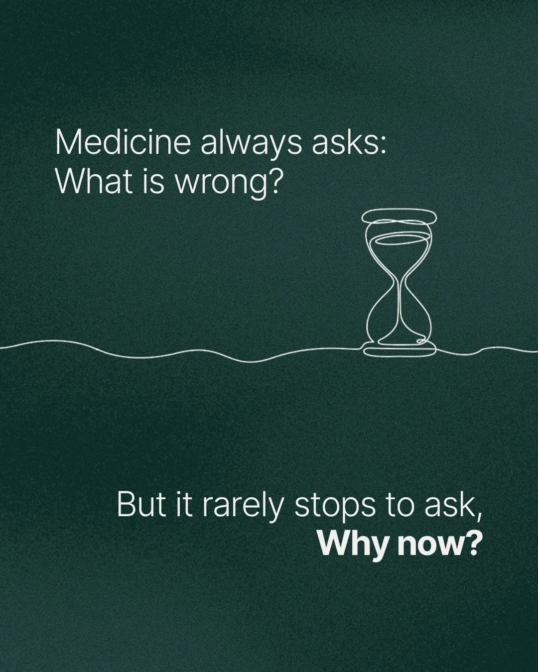 Most of us have been taught to fear a diagnosis. To focus on what it means, what comes next, what needs to be fixed.

But there is a question that reorients everything: why now?

Many people arrive at the moment of a diagnosis having spent years givi