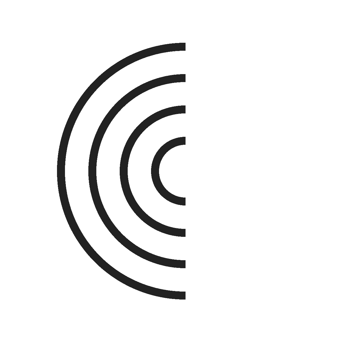 Geometric drawing of an outline square with sections divided by vertical, horizontal, and diagonal lines.