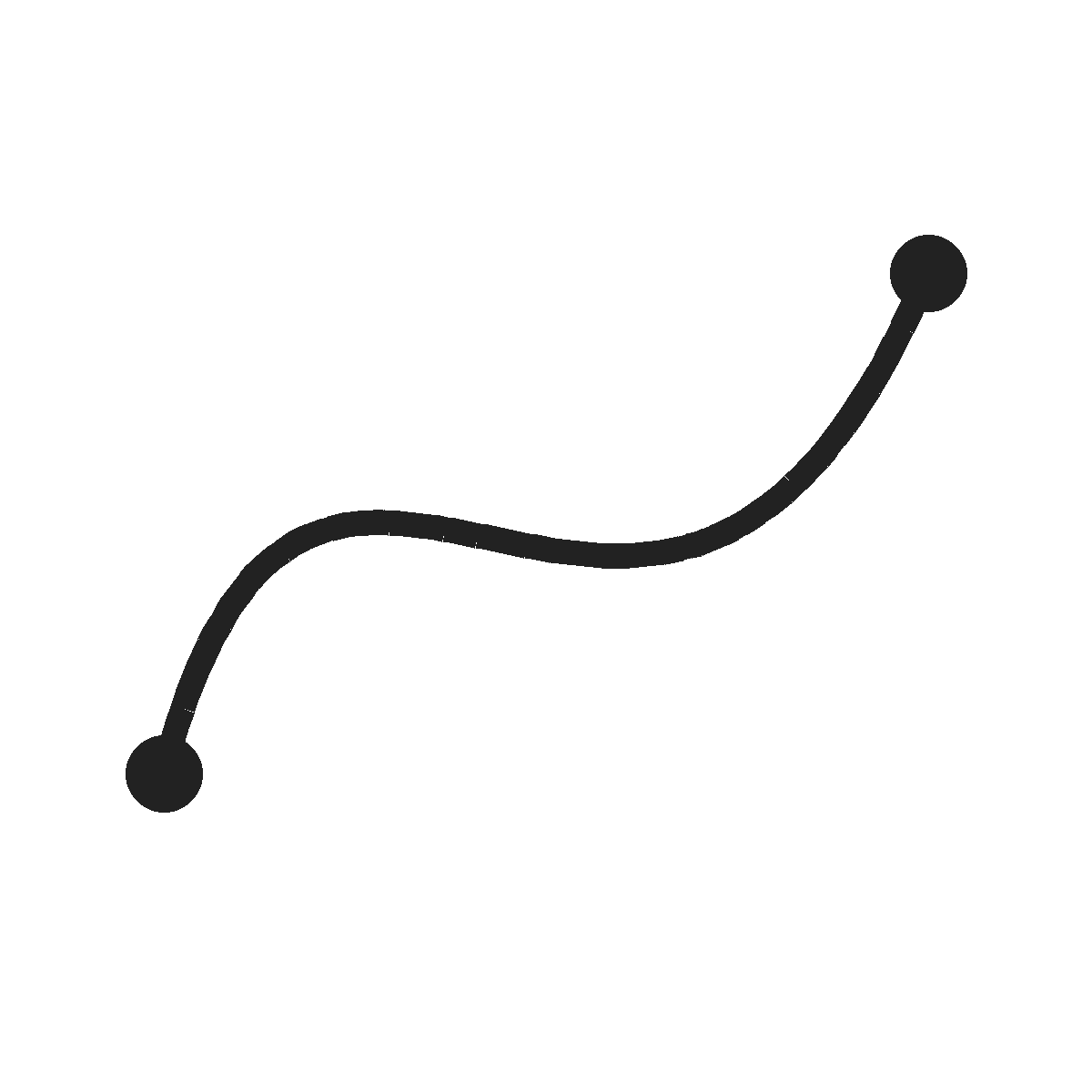 Geometric drawing of an outline square with sections divided by vertical, horizontal, and half circle lines.