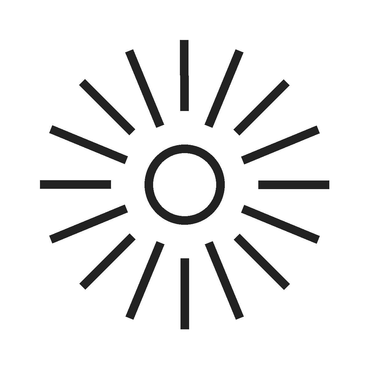 Geometric drawing of an outline square with sections divided by vertical, horizontal, and circle lines.