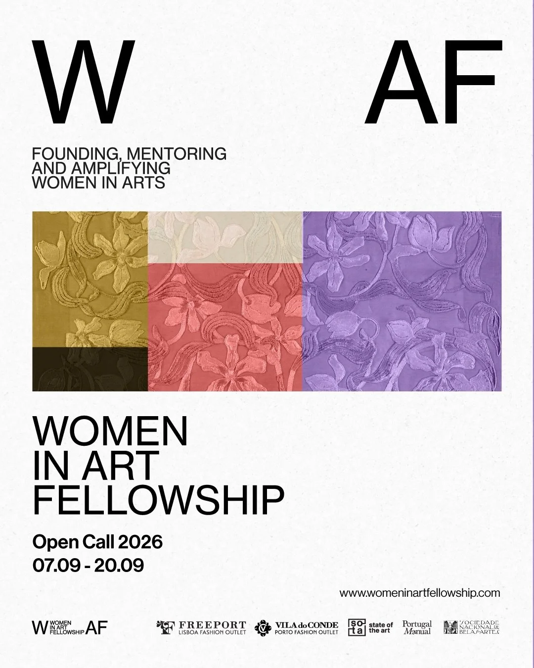 J&aacute; estamos a receber as vossas candidaturas &agrave; 2.&ordf; edi&ccedil;&atilde;o da WAF - Women in Art Fellowship.

Procuramos mulheres artistas com um projeto art&iacute;stico original, sem representa&ccedil;&atilde;o em galeria, residentes