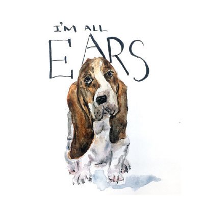 Basset Hound Watercolor Art Print