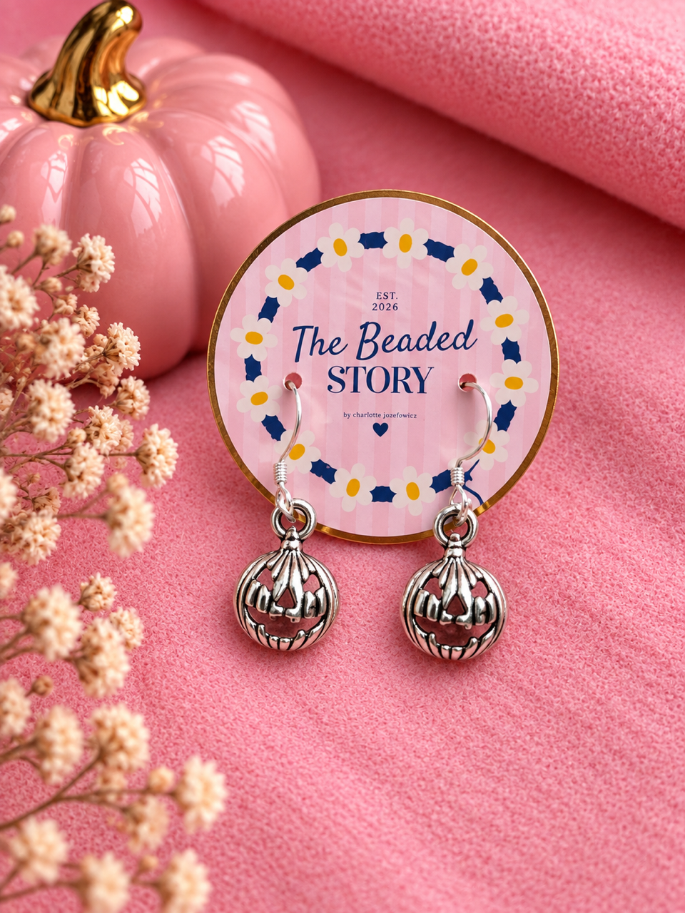 Silver Pumpkin Earrings