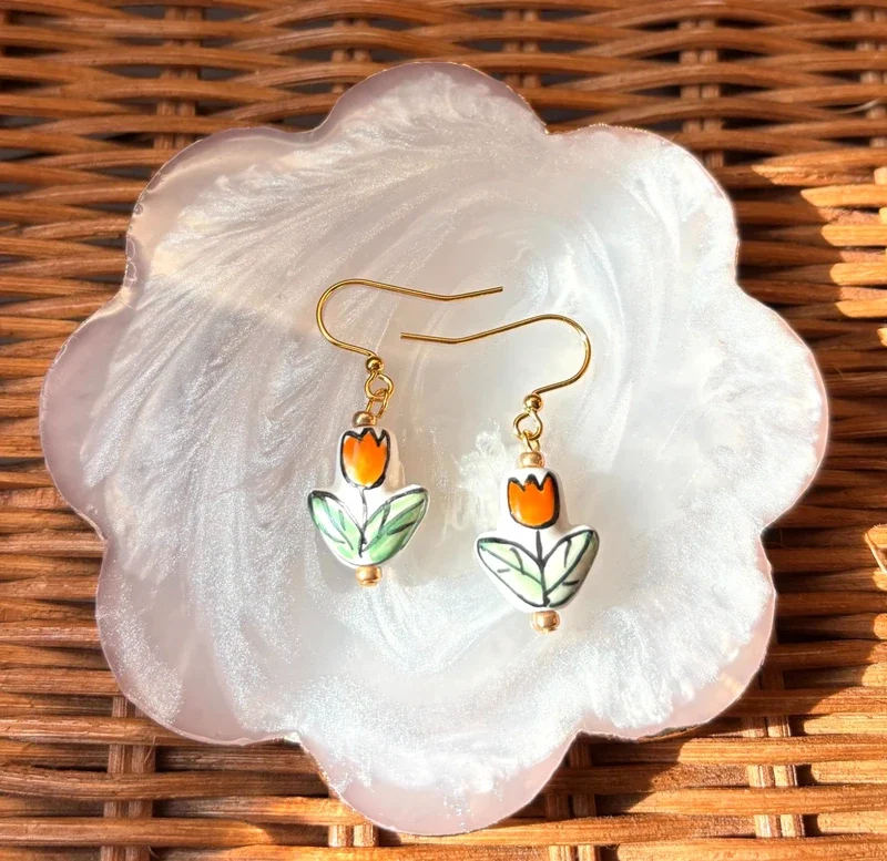 Porcelain Tulip Earrings