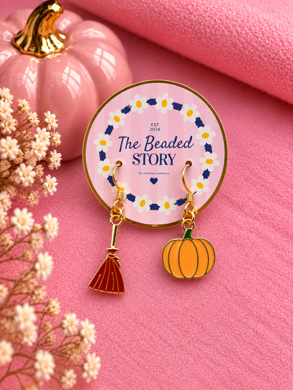 Brooms and Pumpkins Earrings