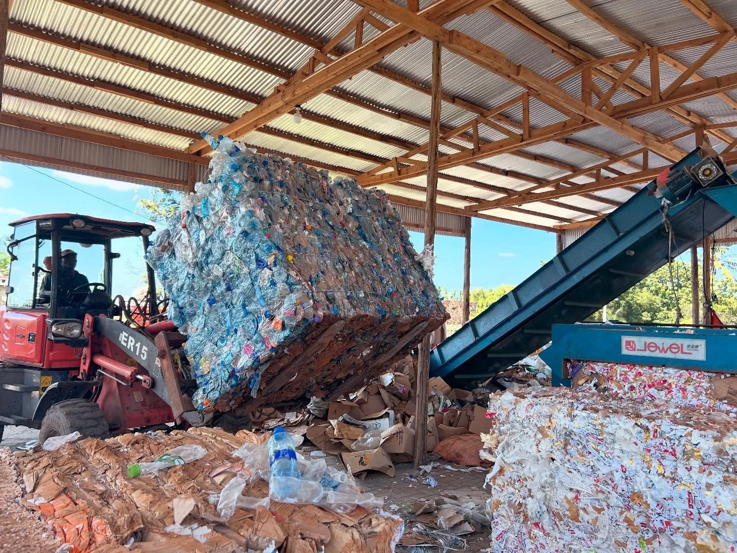 ♻️ Heavy lifting for a lighter planet! Our forklift is hard at work loading bales of plastic bottles and cardboard &mdash; turning waste into resources, one lift at a time. #RecyclingInAction #SustainableFuture #PlasticToPurpose #CardboardCycle #recy