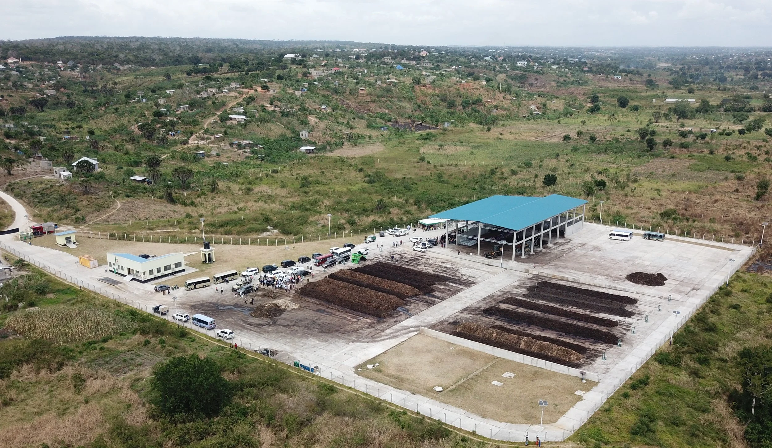 Aerial view of The Recycler composting facility outside Dar es Salaam