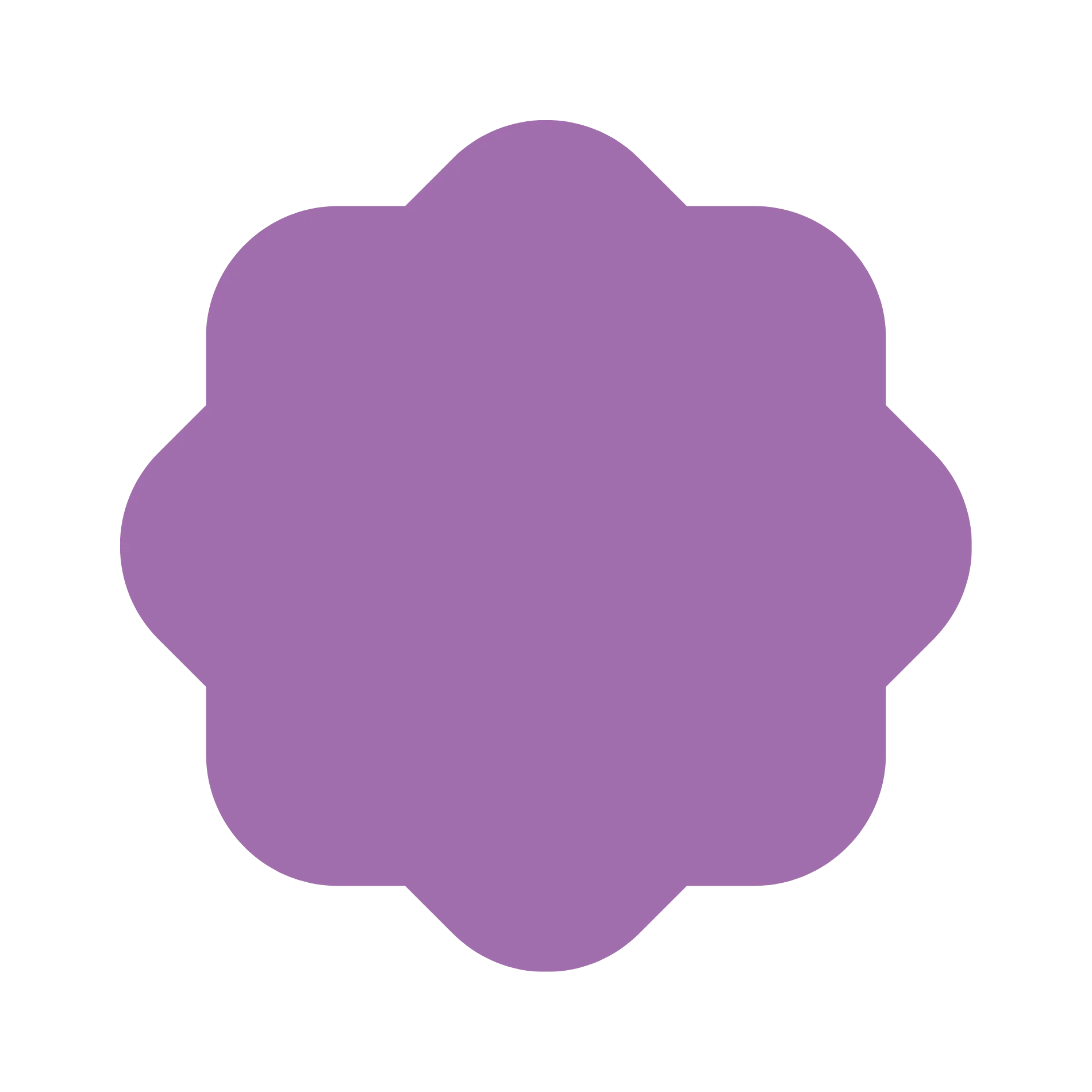 Diagramme en forme de nuage violet, illustrant un concept abstrait.