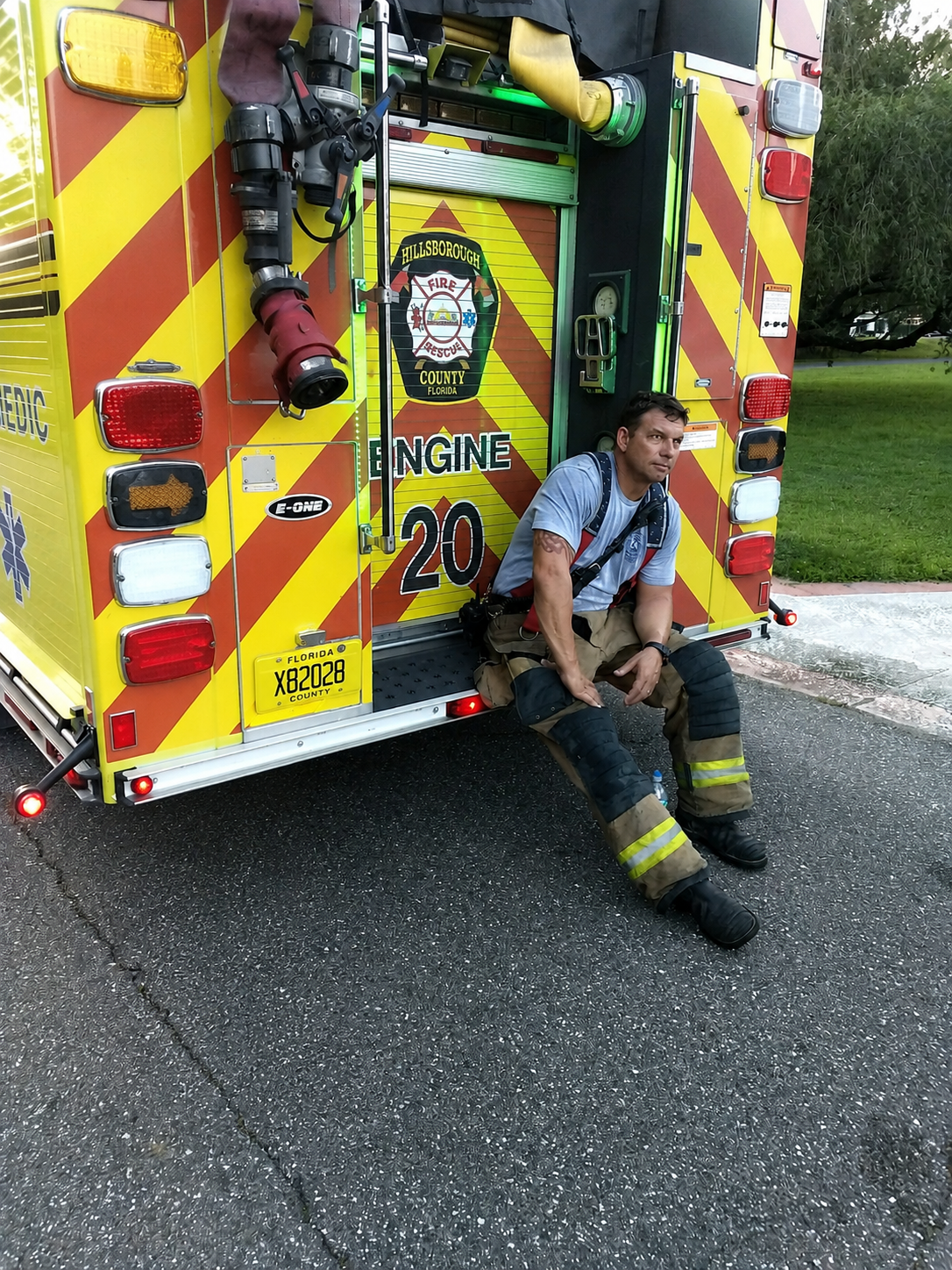 A photo of Yardnique's Senior Vice President, Joe Chiellini, when he served as a firefighter in Florida.