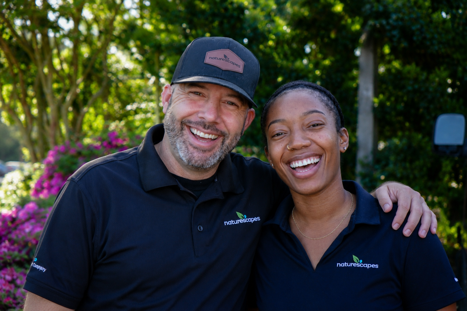 Naturescapes employees Sol Brown and Brett Lee enjoying life in Georgia.