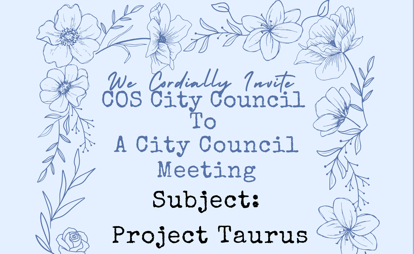 A Project Taurus Meeting on City Council Steps