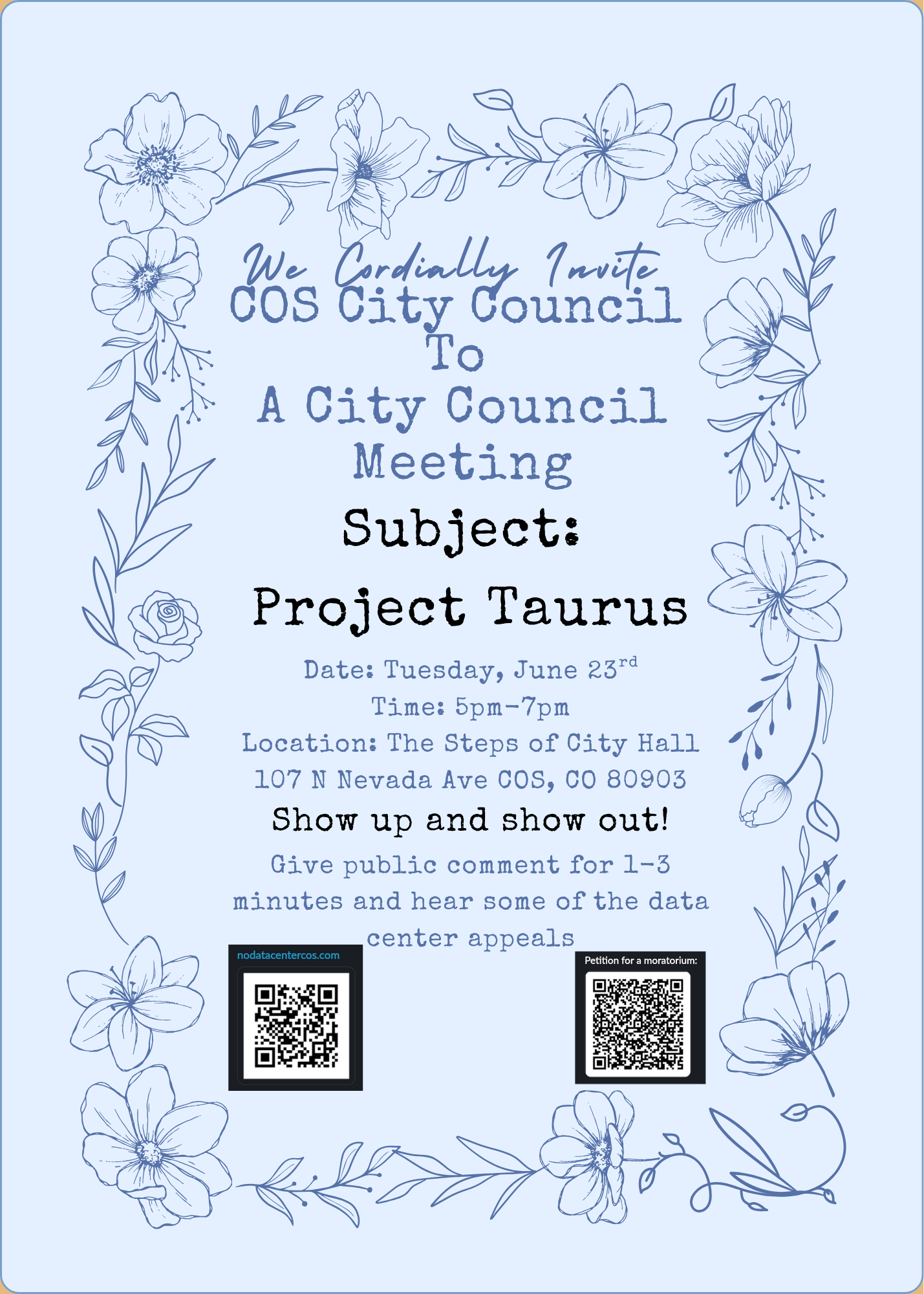 Project Taurus Meeting on the City Council Steps