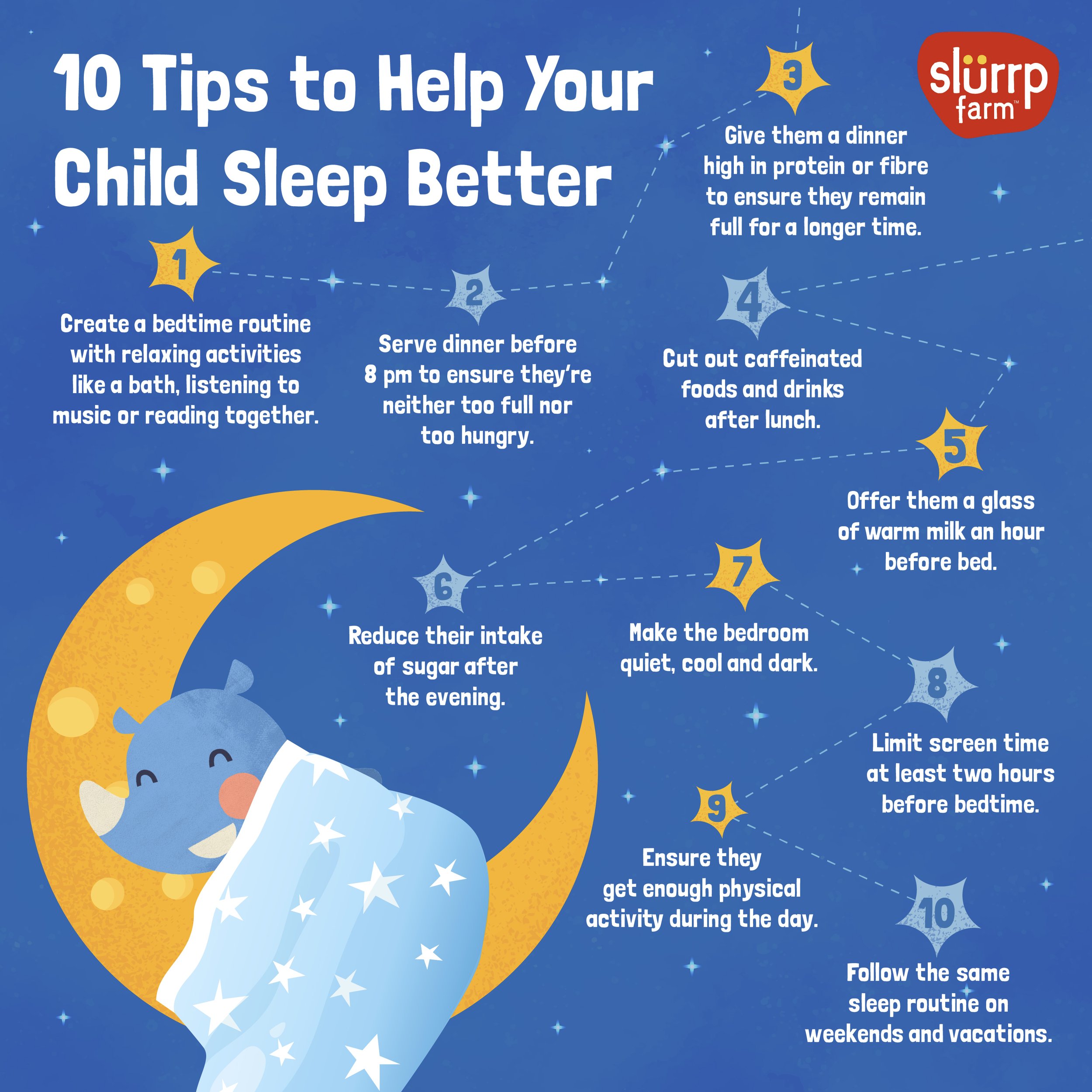 Sleep Better
WhatsApp Post Design targeted at parents to help babies and toddlers sleep better 
for Slurrp Farm.