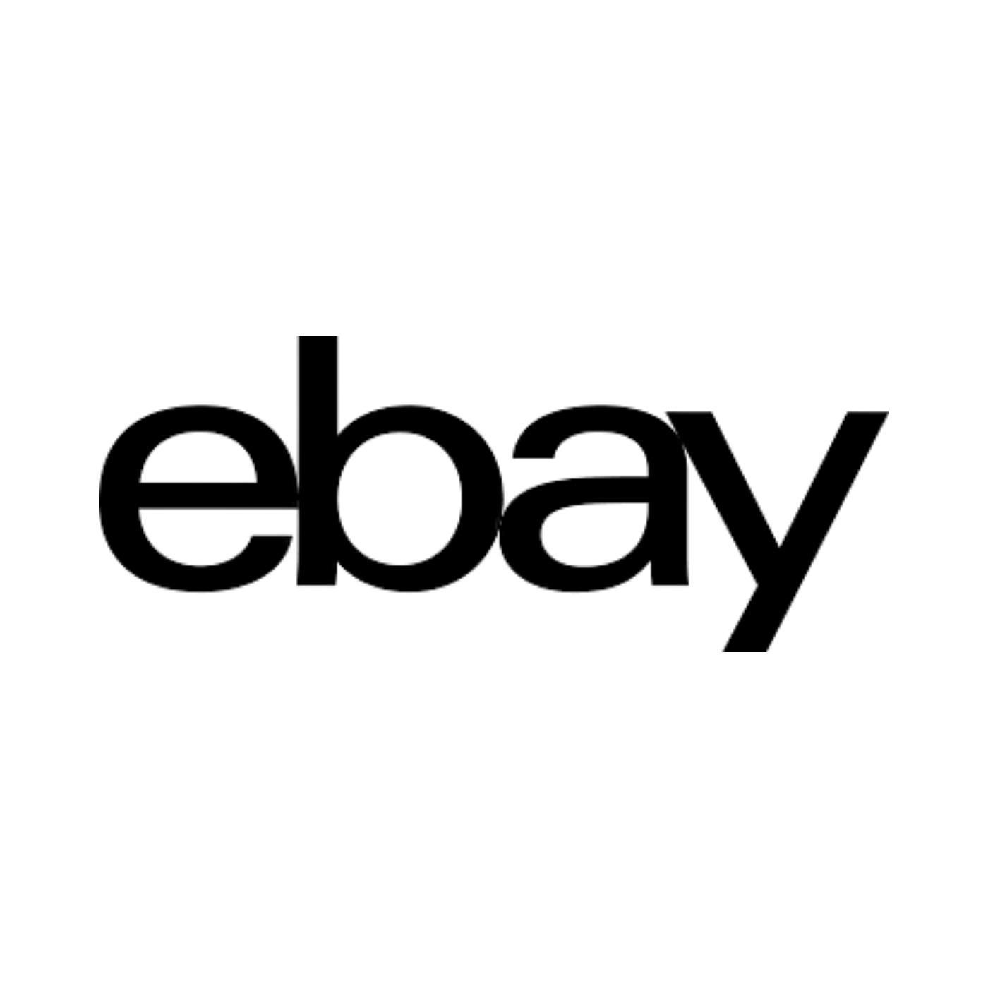 eBay logo with black lowercase letters on a white background.