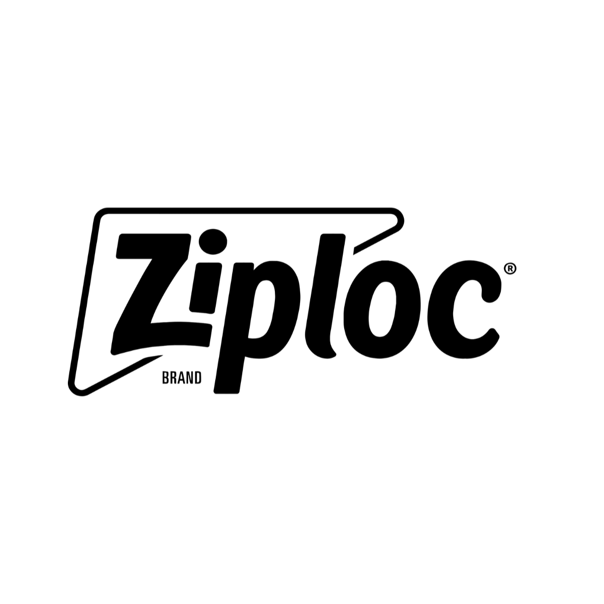 Logo of the Ziploc brand in black and white.