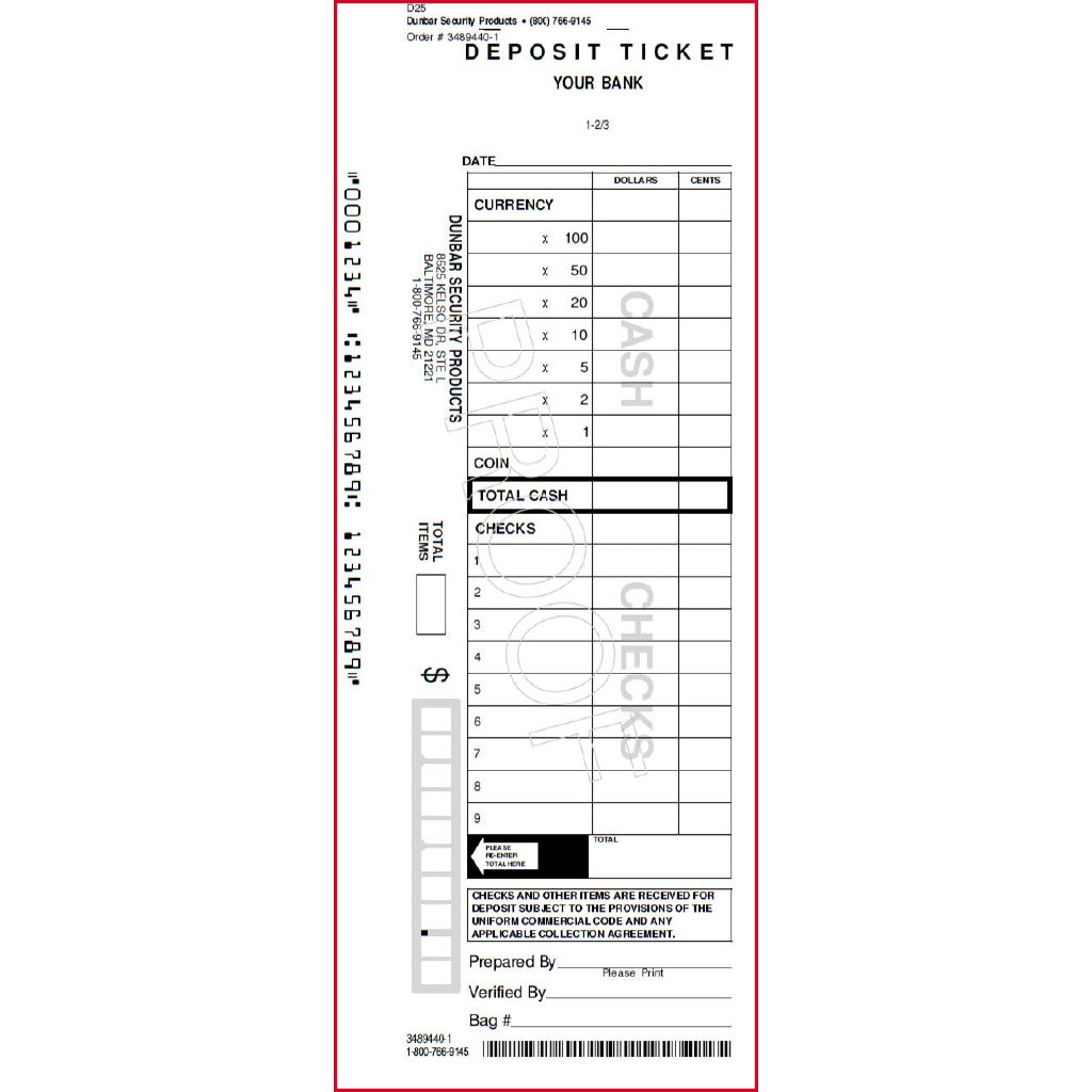 Deposit Tickets