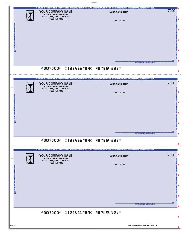 Laser Business Checks (Three per Page)