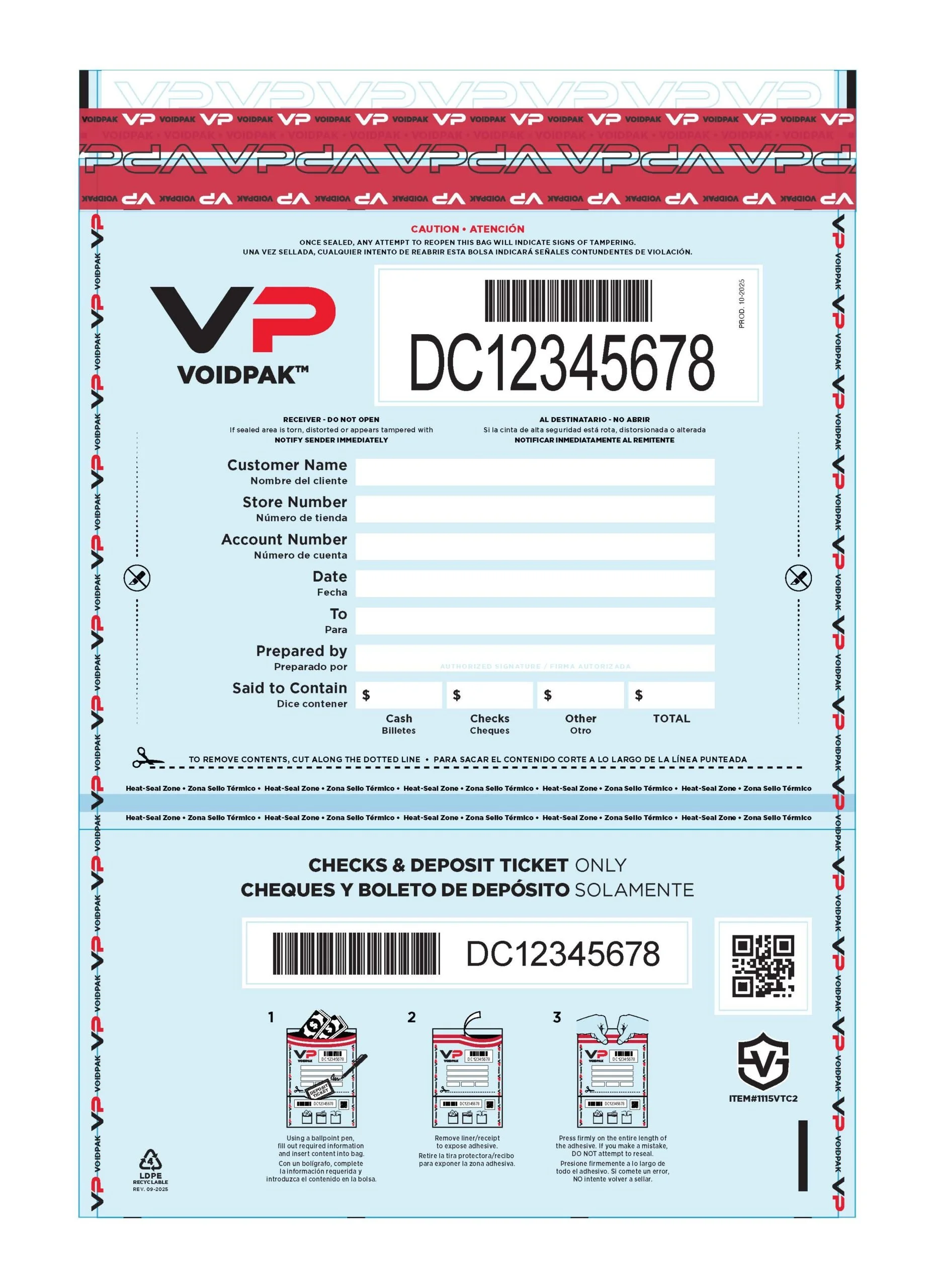 11" x 15" VoidPak + Dual Pocket