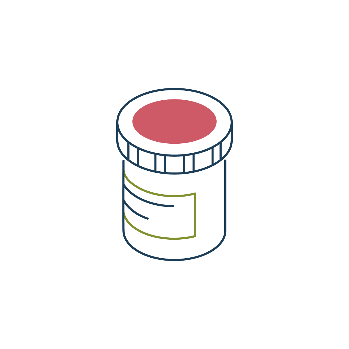 Isometric drawing of a pill bottle