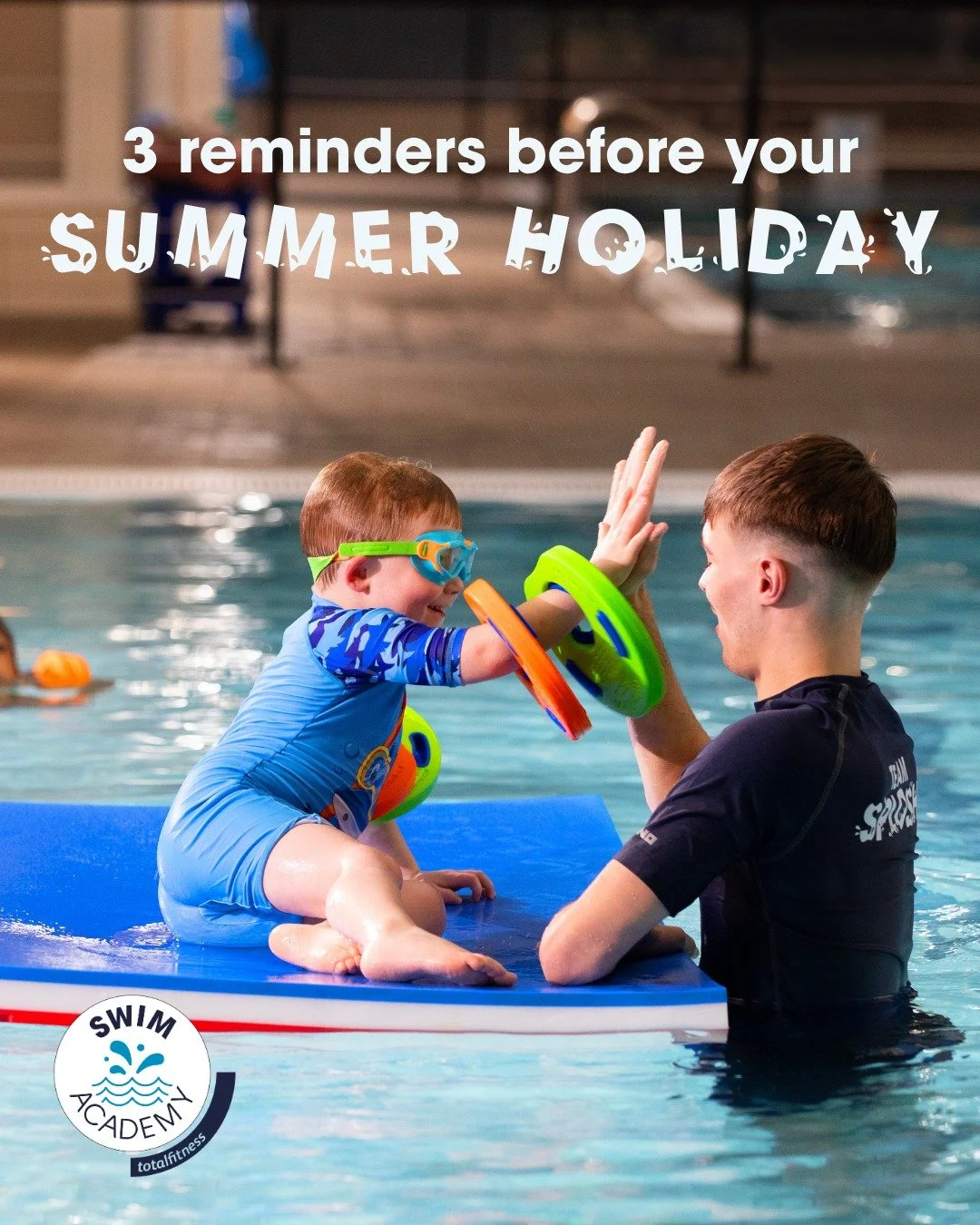 POV: Summer holidays arrive&hellip; and your child can&rsquo;t wait to jump in the pool☀️ 

But before summer hits, here are 3 simple reminders for our parents:

☀️ Make sure your child feels confident getting in and out of the water
🏊 Keep swimming