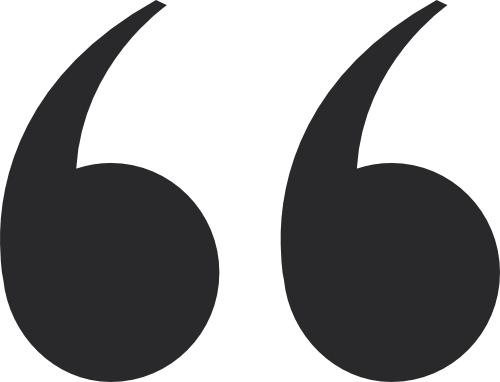 Black background with large gray quotation marks.
