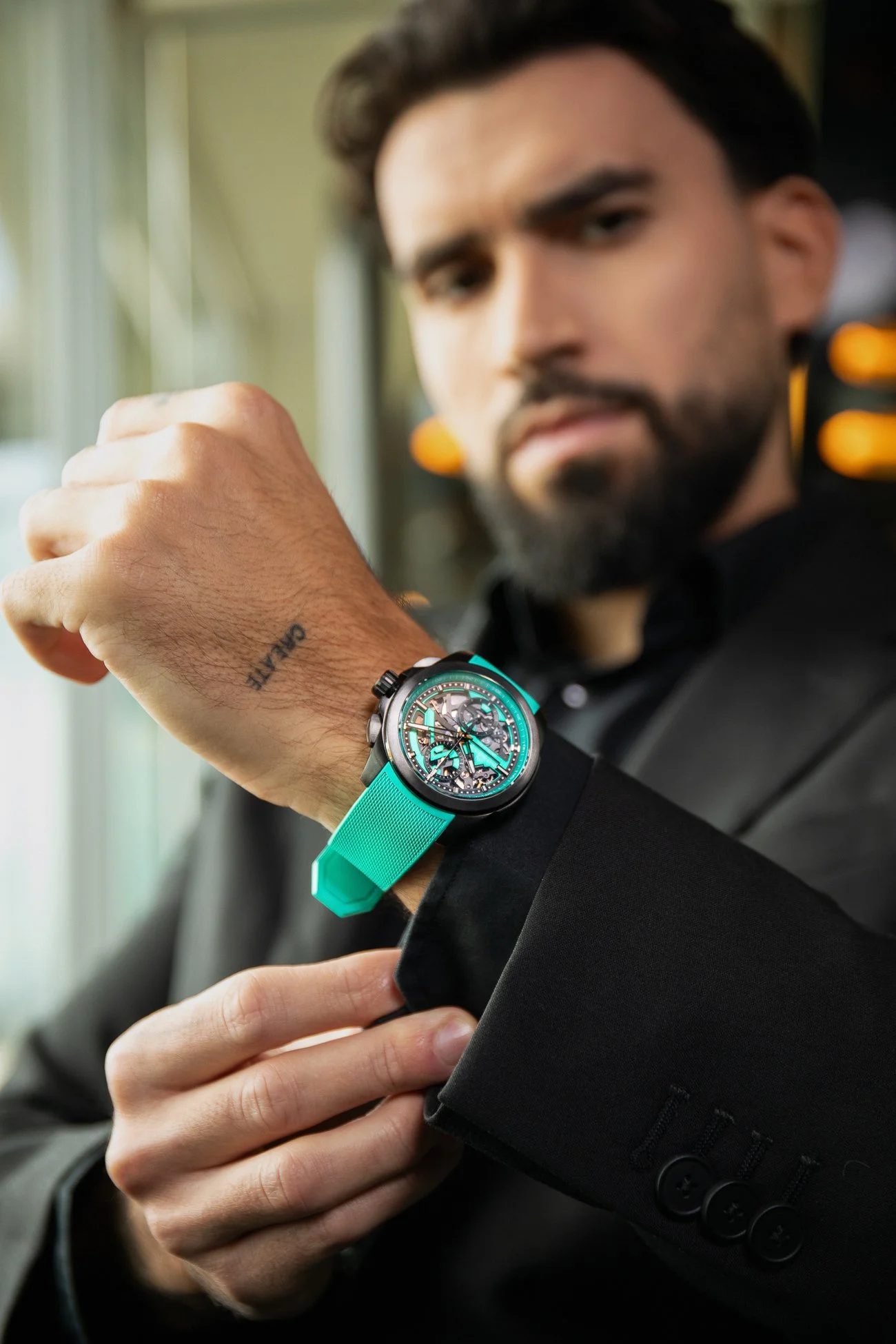 Norqain Independence Skeleton Chrono 42 luxury watch photographed by Henri Da Cruz for Premium Magazine Luxembourg.