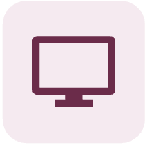 Icon of a computer monitor with a purple outline