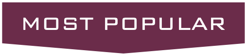 Text reading 'Most Popular' on a purple banner.