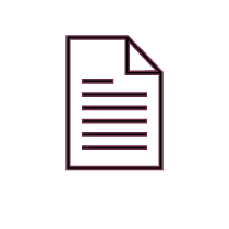 Outline of a document with lines representing text, with a folded corner at the top right.
