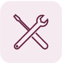 Icon of a wrench and screwdriver crossed