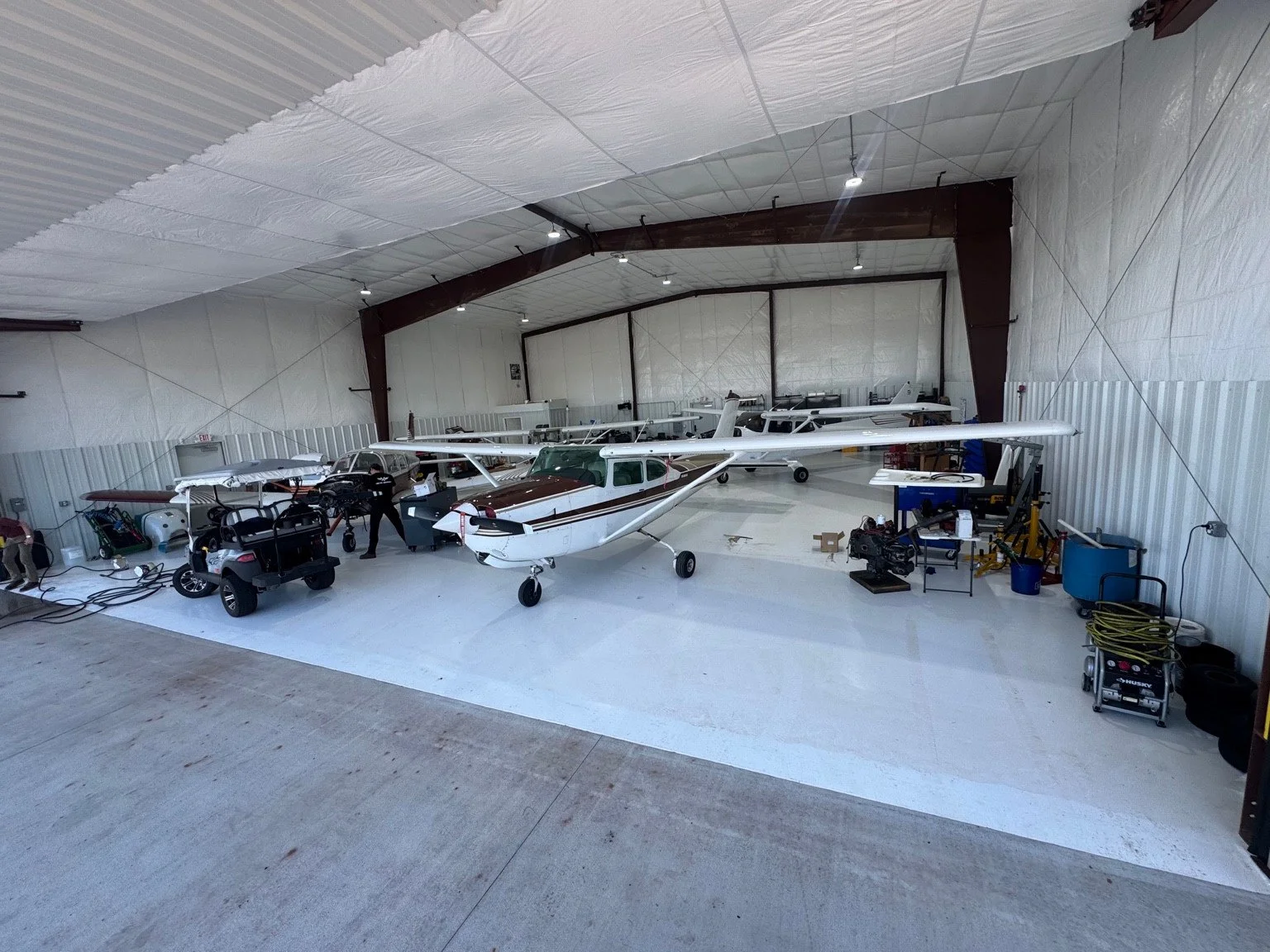 Aircraft inside the Total Aircraft hangar