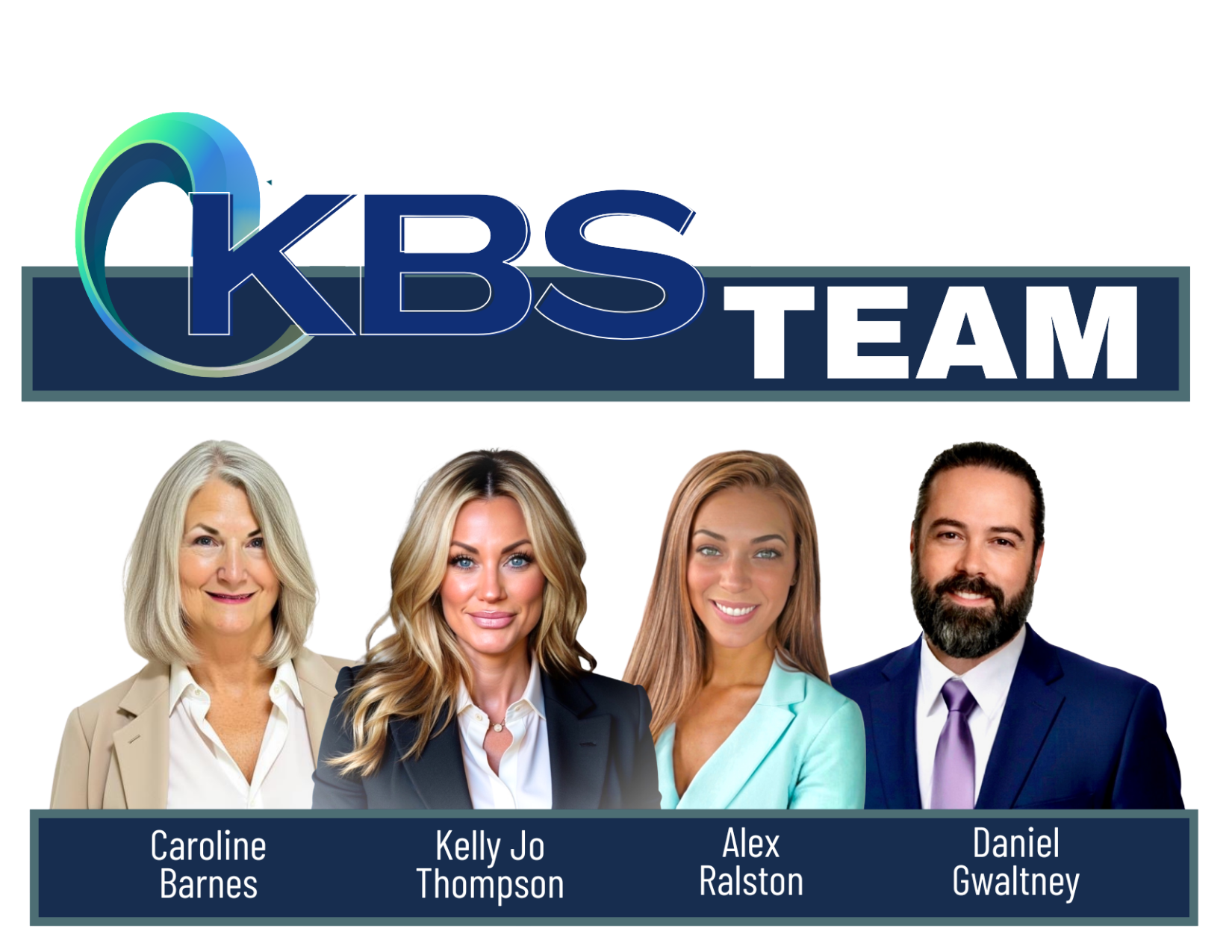 KBS Team logo with four headshots of forensic experts, labeled as Caroline Barnes, Kelly Jo Thompson, Alex Ralston, and Daniel Gwaltny.
