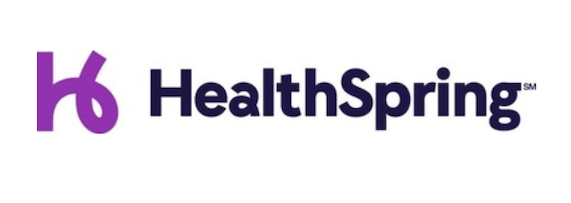 HealthSpring logo with a purple and black color scheme.