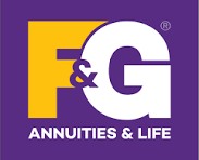 F&G Annuities & Life logo with purple background and yellow and white text