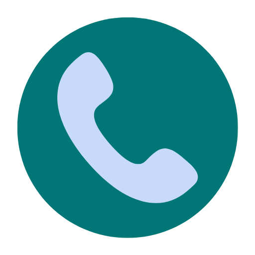 Icon of a telephone handset inside a green circle.