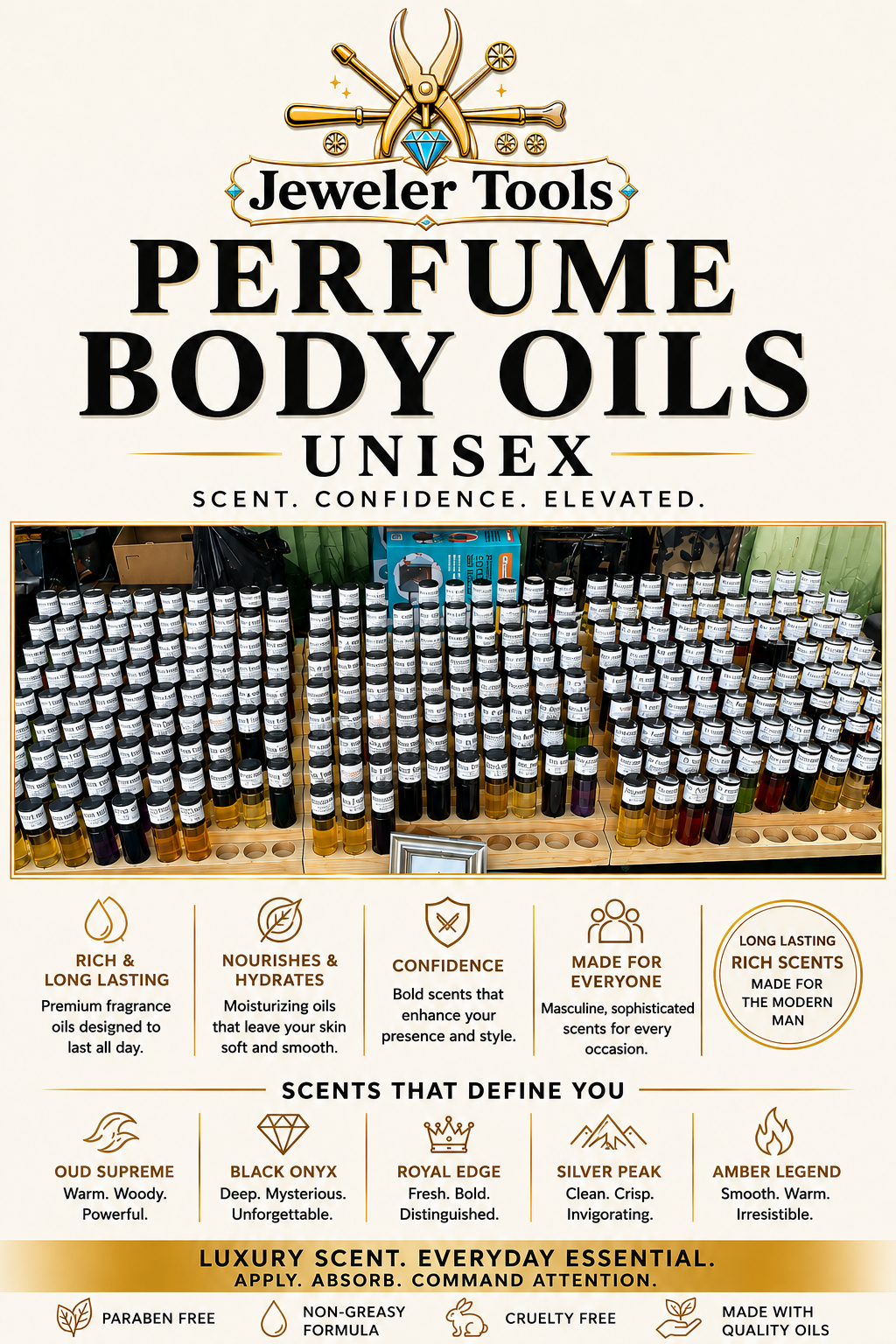 Perfume Body Oils For Unisex-1 fl.oz.
